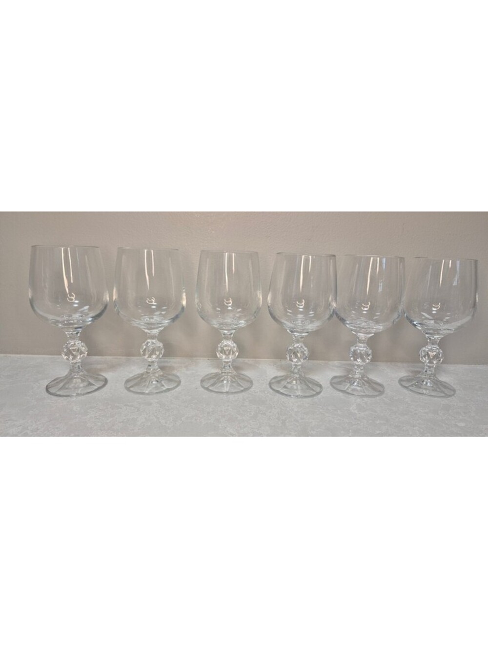 Vintage Bohemia Crystal Claudia Goblets 8.25oz - set of 6